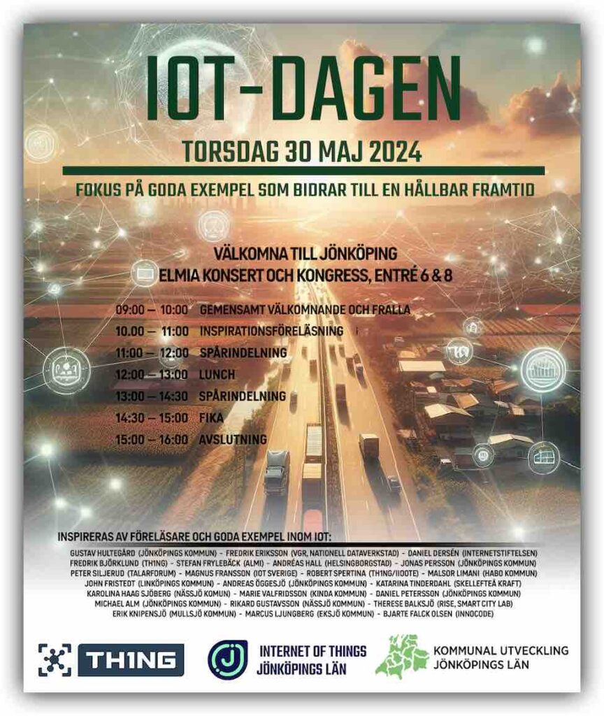 Affisch som gör reklam för IoT-dagen i Jönköping.