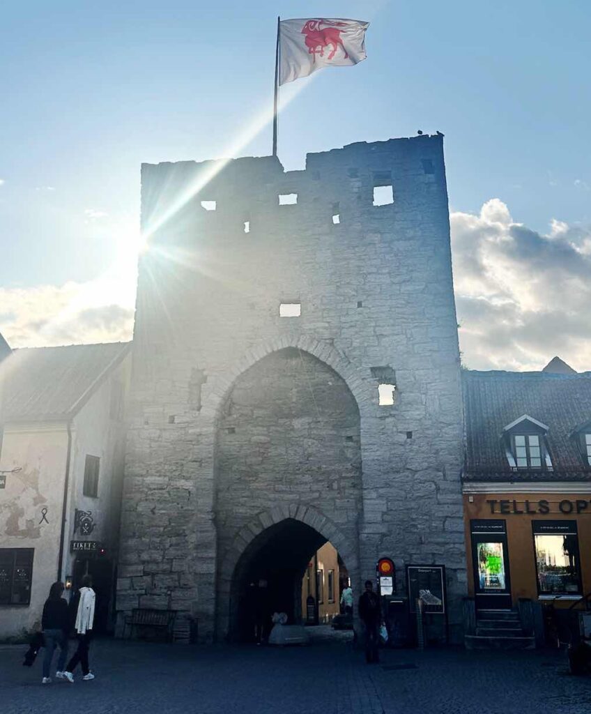 Bild på del av Visby ringmur.